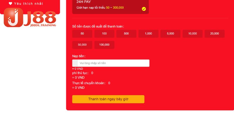 Nạp tiền J88 qua chuyển khoản ngân hàng cực dễ